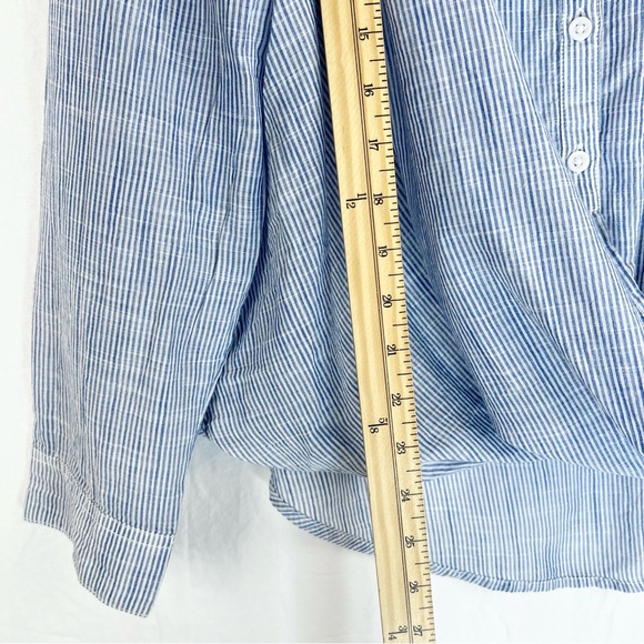 BeachLunchLounge Blue Striped Wrap Top Sz XL - Picture 10 of 11